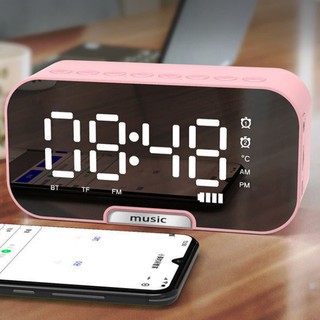 Loa bluetooth kiêm đồng hồ báo thức G10 màn hình tráng gương hiển thị đèn led nghe đài fm radio