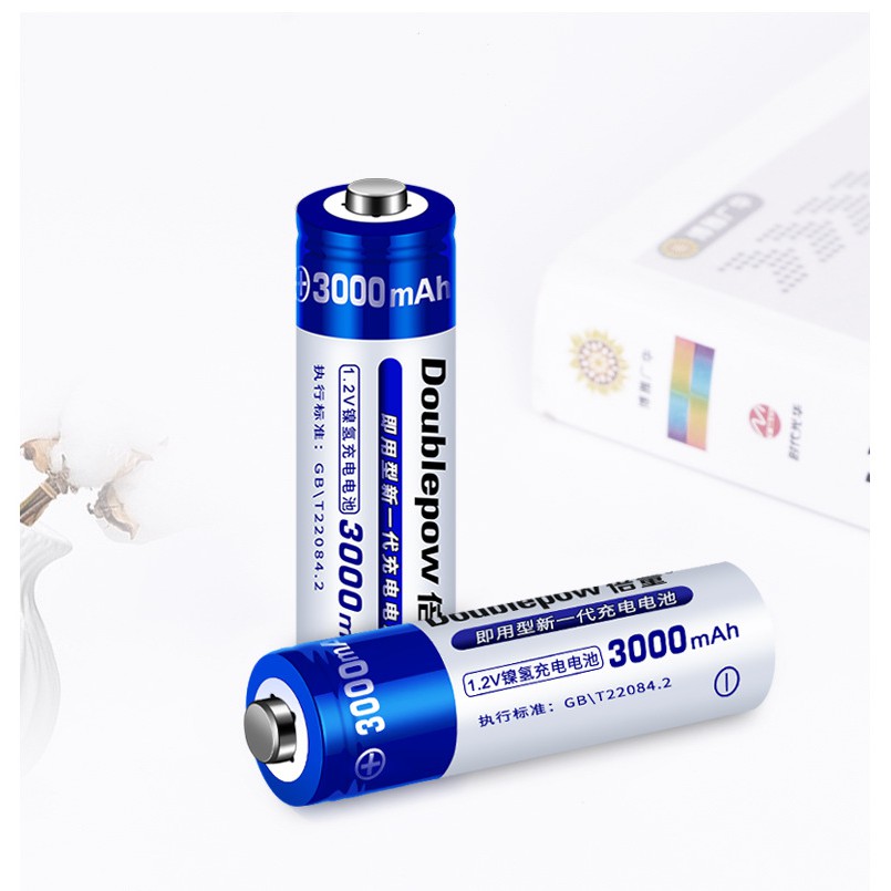 Bộ 4 viên pin sạc AA Doublepow 3000 mAh sạc lại 1200 lần