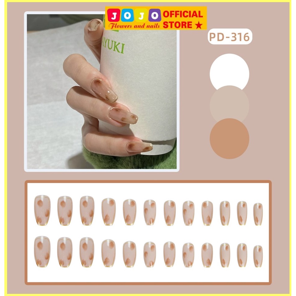 Móng tay giả dáng dài, false nail PD316 kèm keo dán, ngón thon dài