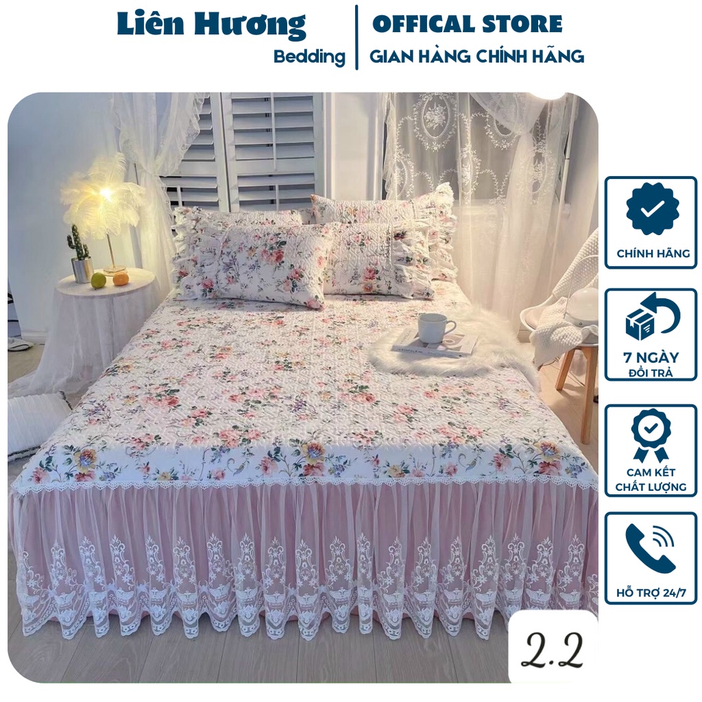 [ LOẠI 1] Bộ Thảm Ga giường Kèm 2 Vỏ Gối Nỉ Nhung Phối Bèo Dài Công Chúa Siêu Xinh, Mẫu Mới Nhất 2022 đủ Kích Thước