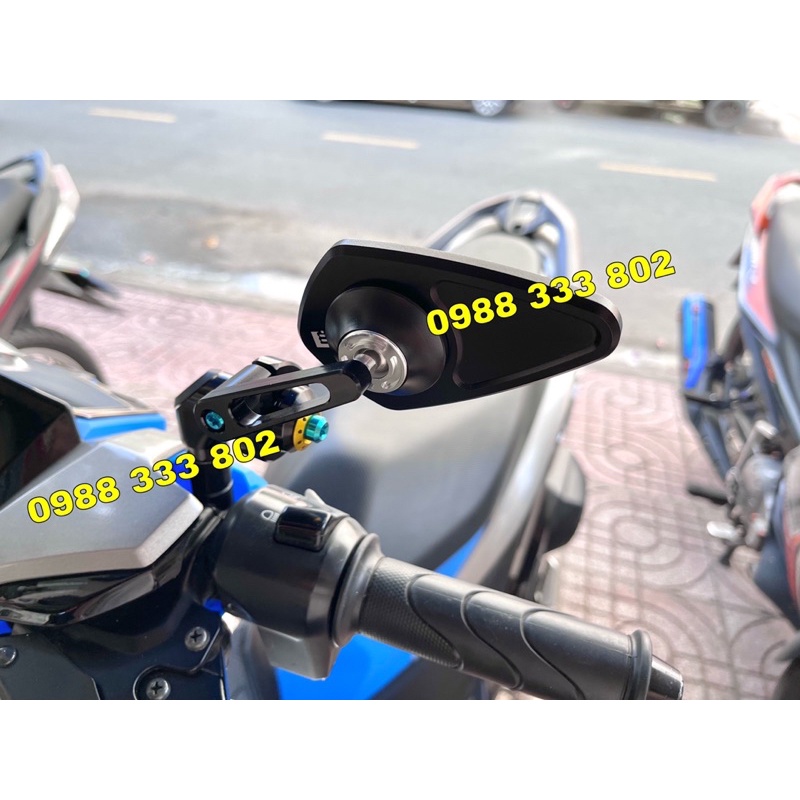 Kính chiếu hậu  m.view v2 Full titan gắn xe máy - gương chiếu hậu xe máy - phụ tùng xe máy