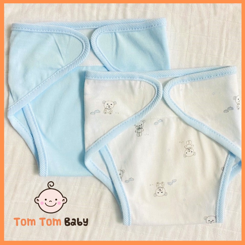 Set 2 tã vải sơ sinh cotton Sweetie | Size 1,2,3 cho bé sơ sinh - 9kg | Miếng dán bo viền, chất vải mềm mịn