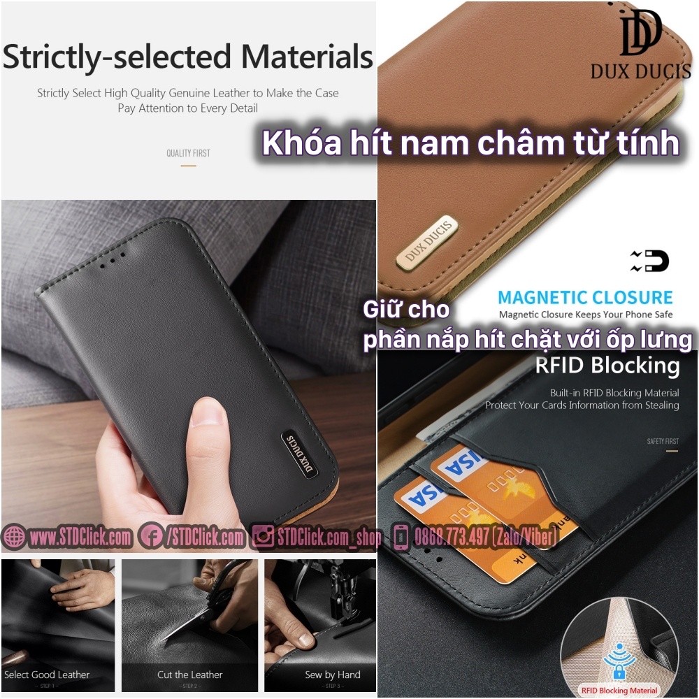 BAO DA IPHONE 14 PRO MAX - 14 PRO - 14 PLUS - 14 DUX DUCIS HIVO CHÍNH HÃNG