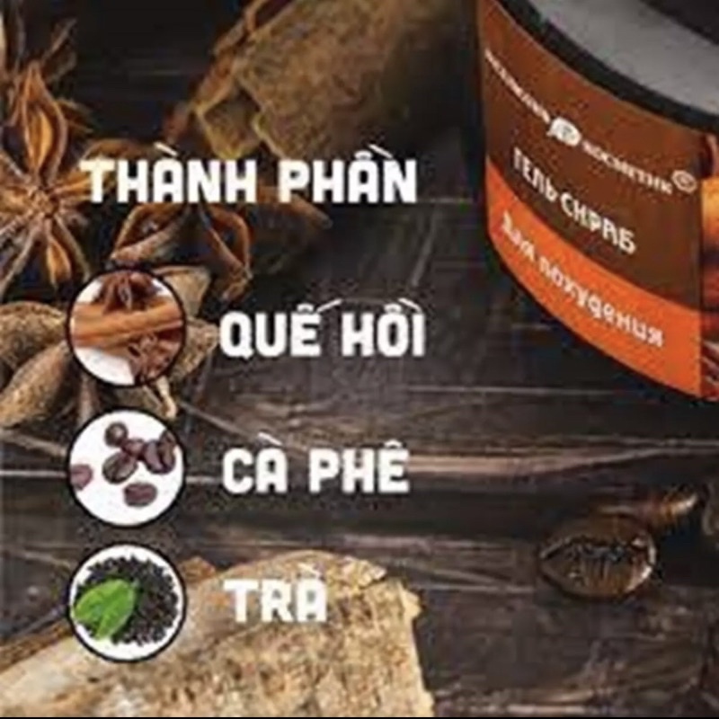 Tẩy tế bào chết quế hồi cà phê 380g