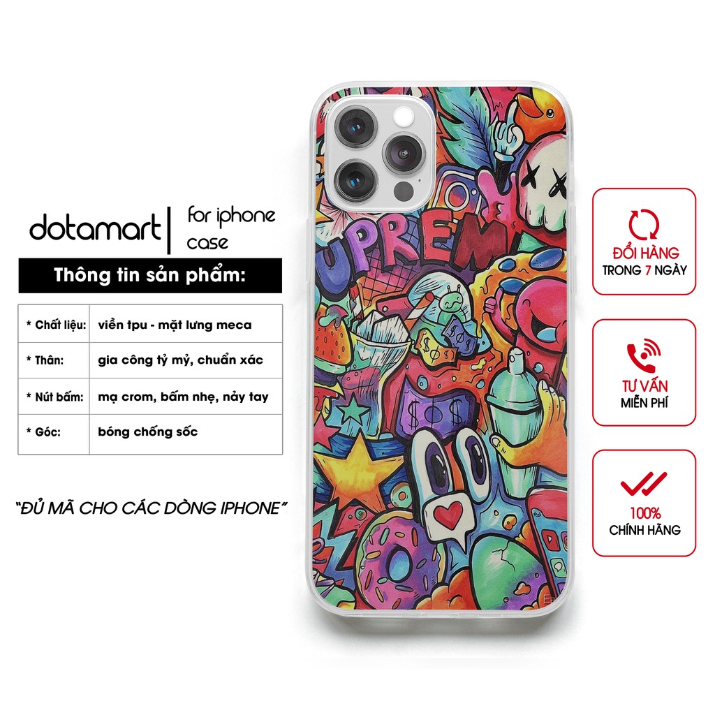 Ốp lưng iphone 𝐒𝐔𝐏𝐄𝐑𝐌𝐄 DOTA00491 ốp chống sốc, ốp không ố, phím kim loại, viền tpu lưng meca