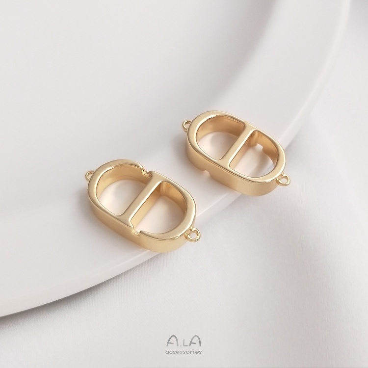 Khóa Gài Hai Đầu Bằng Đồng 14K Màu Vàng Kim Bảo Vệ Làm Mặt Vòng cổ/Trang Sức DIY