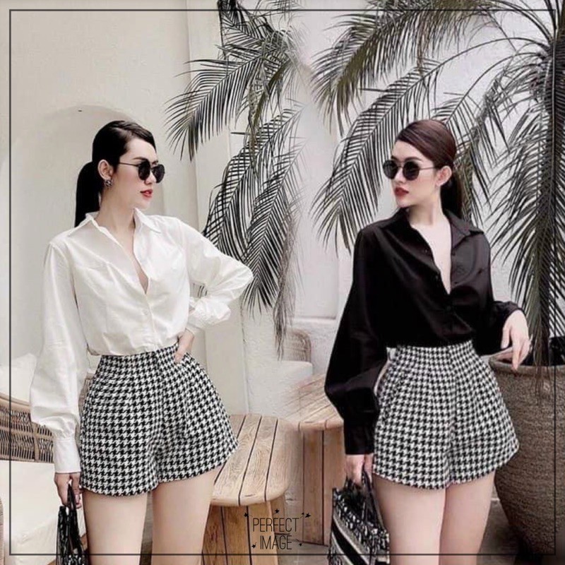 Set Áo Sơmi Tay Dài Quần Short BigSize Cao Cấp 73-88Kg