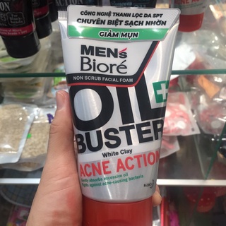 Sữa rửa mặt biore nam acne action thanh lọc da giảm nhờn, giảm mụn 100g