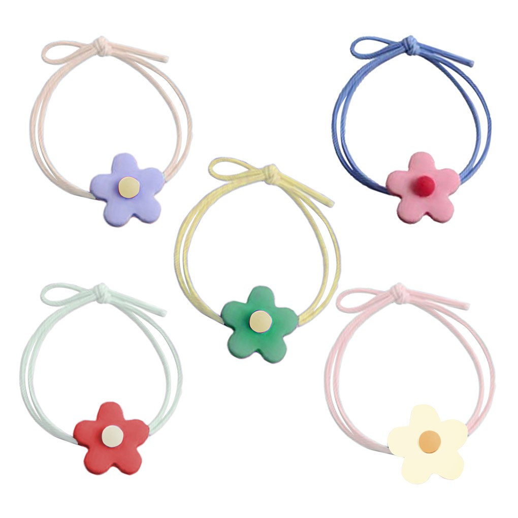 Dây Buộc Tóc Co Giãn Đính Hoa Thời Trang Cho Nữ