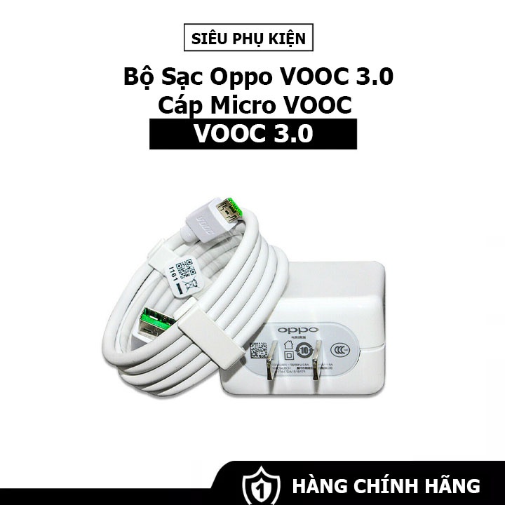 Bộ Sạc OPPO VOOC 3.0 - Cáp Micro VOOC - Hàng Chính Hãng - Fullbox
