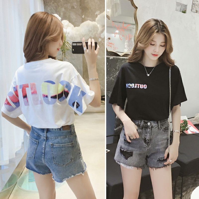 Áo thun Hàn Quốc phong cách đơn giản xinh xắn