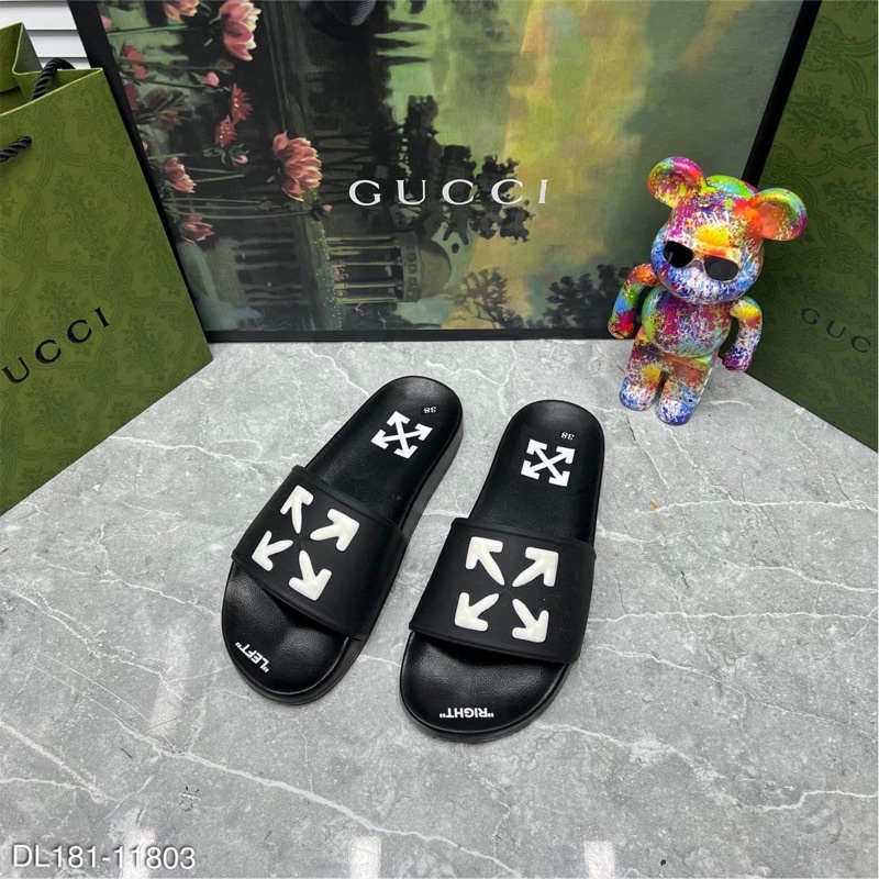 Dép Lê Nam Off White Cao Su Đúc Dấu X Cực Sang