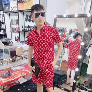 Bộ pijama nam trẻ trung mã L.V61 đỏ