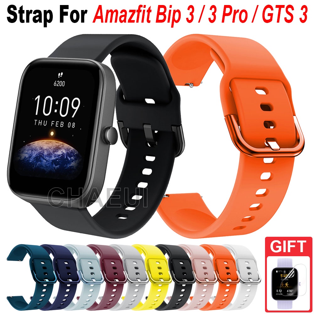 Dây Đeo Silicon 20mm Cho Đồng Hồ Thông Minh Xiaomi Huami Amazfit Bip 3 U Pro GTS3 GTS 2 Mini GTR 42mm
