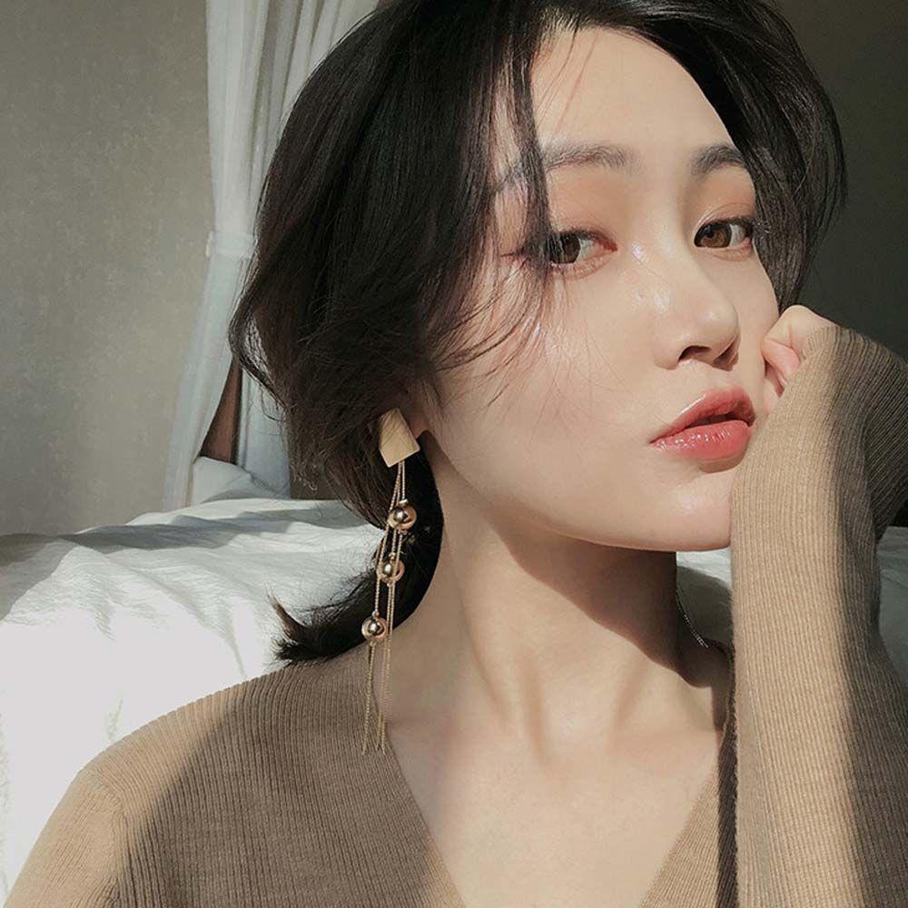 Bông Tai Hình Học Tròn / Vuông Thời Trang Hàn Quốc Cho Nữ VANES1