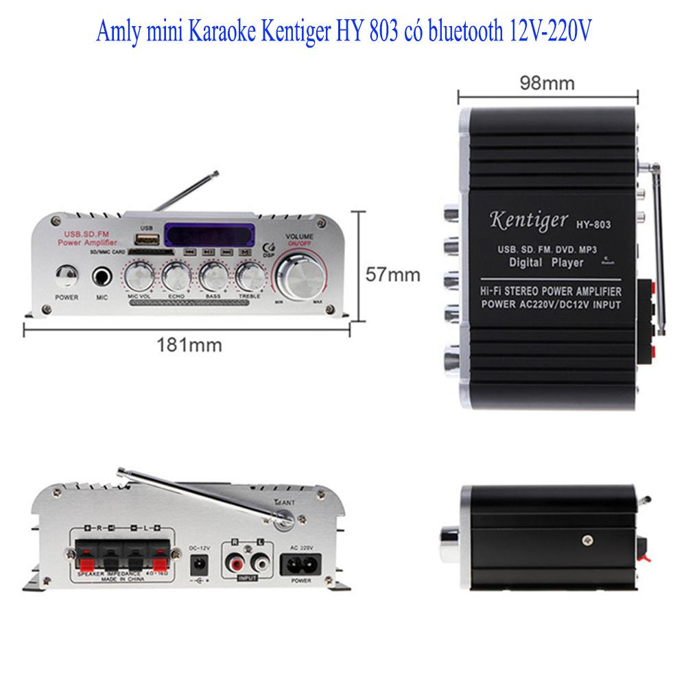 Amly ôtô mini, Ampli 12v karaoke bluetooth, Amply mini, Âm thanh bluetooth,  Amly mini Karaoke Kentiger HY 803