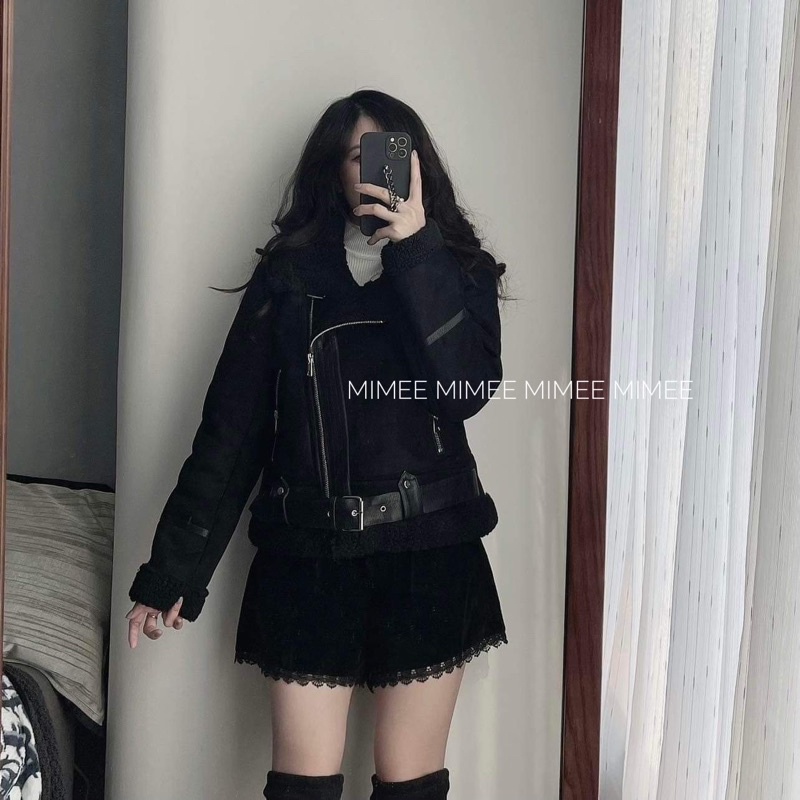 Quần short ren, chân váy nhung mix mimee