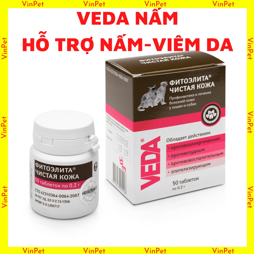 VEDA NẤM HỘP 50 VIÊN CHO CHÓ MÈO NHẬP NGA GIÁ CỰC RẺ