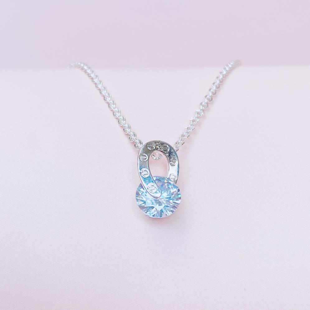 Dây chuyền bạc mặt đính đá lấp lánh Phong Cách Hàn Quốc - ANTA Jewelry ATJ8053