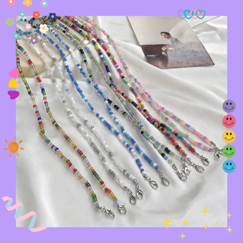 Dây đeo khẩu trang Handmade colorful đáng yêu 💙❤️🤍🧡