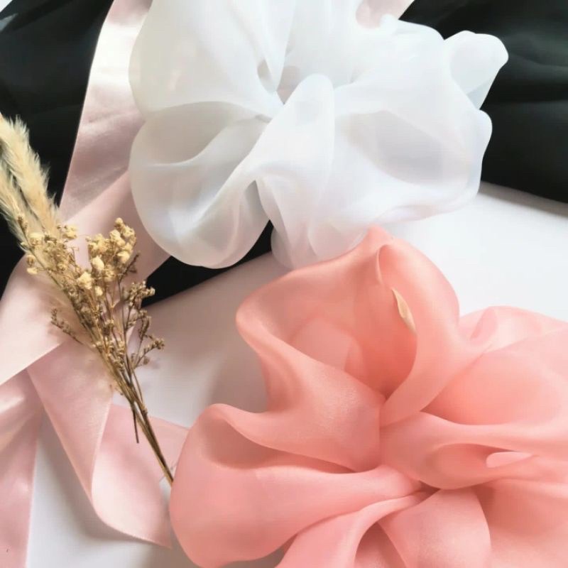 Dây cột tóc Scrunchies màu trơn cho nữ