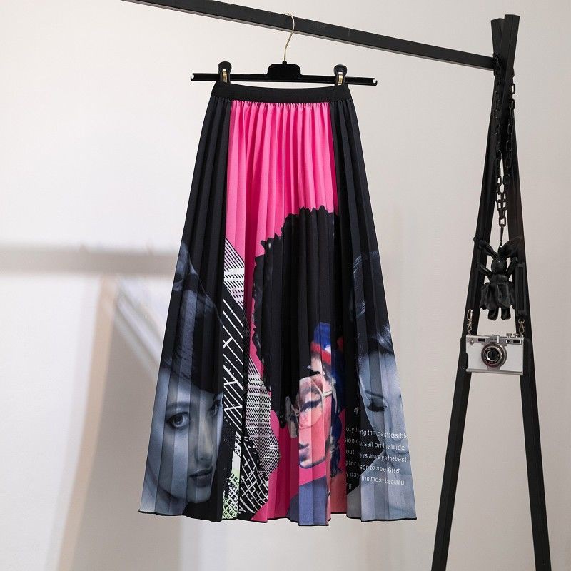 Chân Váy Xếp Ly Lưng Cao Dáng Ôm In Họa Tiết Hoạt Hình mickey Dễ Phối Đồ Thời Trang Mùa Hè Cho Nữ