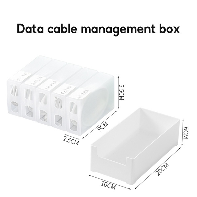 Hộp đựng sắp xếp dây cáp tai nghe để ngăn kéo bàn có nhãn đánh dấu