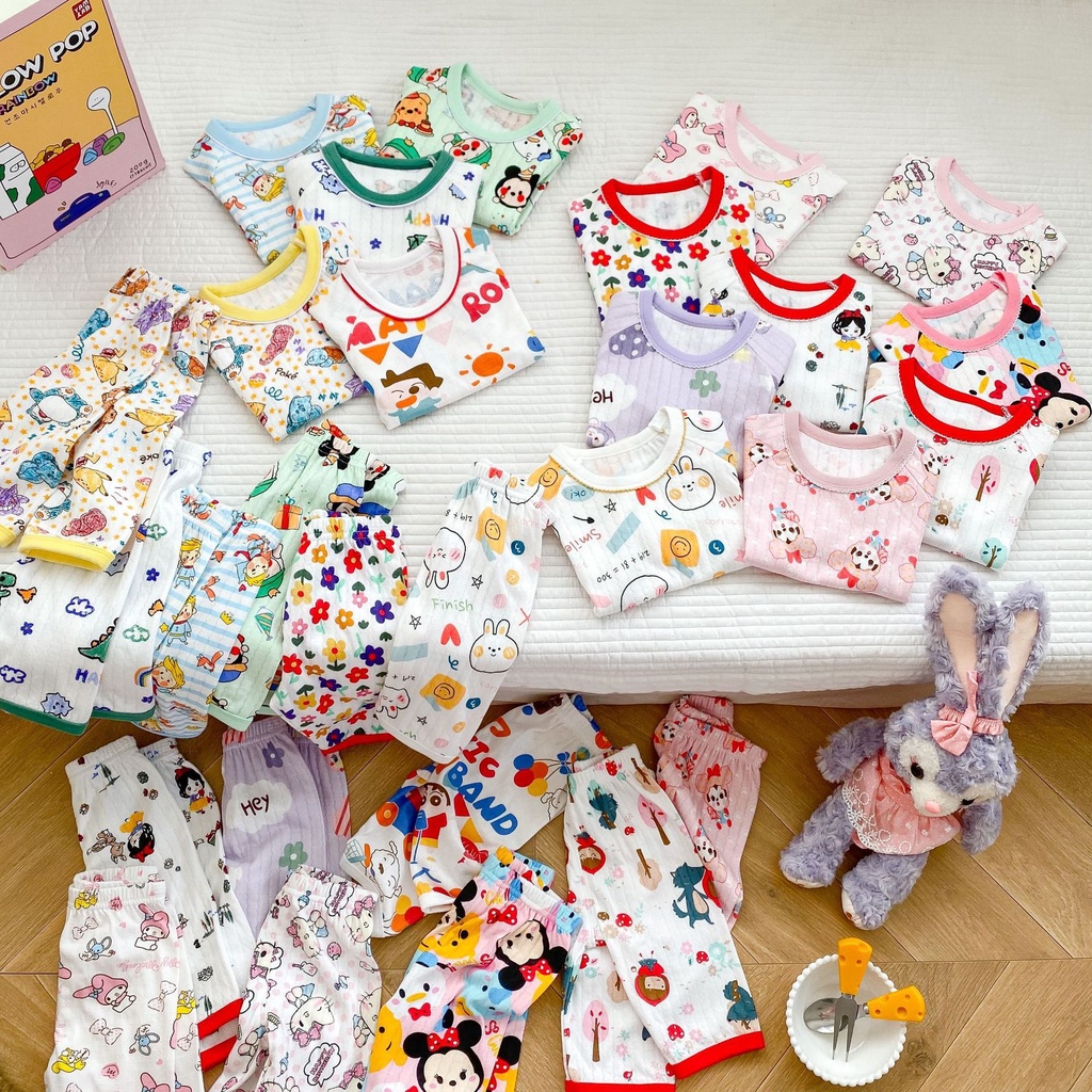 Bộ Đồ Ngủ 2 Món Bằng Vải Cotton Mỏng Thời Trang Xuân Hè Cho Bé