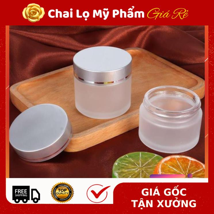 Hủ Đựng Kem ❤ RẺ VÔ ĐỊCH ❤ [15g,20g] Hũ Chiết Mỹ Phẩm Thủy Tinh Nắp Mờ Bạc đựng mỹ phẩm