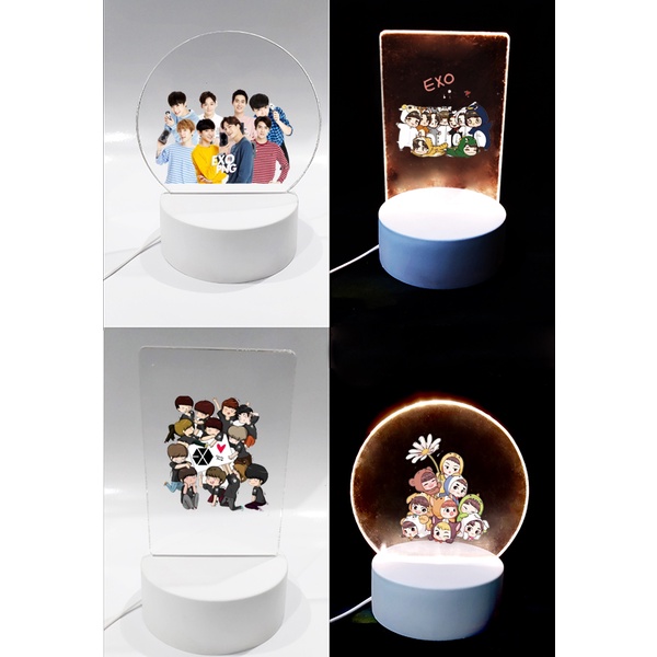 Đèn Led 3D twice wanna one exo DLI17 Đèn Ngủ 3D Sáng Tạo cute dễ thương