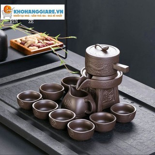 BỘ ẤM CHÉN TRÀ CỐI XAY GỐM CÁT TÍM GIANG TÔ, BỘ ẤM TRÀ ĐẠO PHONG CÁCH CỔ ĐIỂN