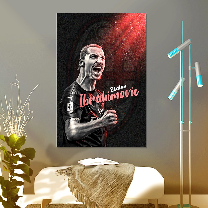 Decal Dán Tường Cầu Thủ Zlatan ibrahimovic | Tranh Dán Tường Chất Liệu PVC Cao Cấp Chống Thấm Nước