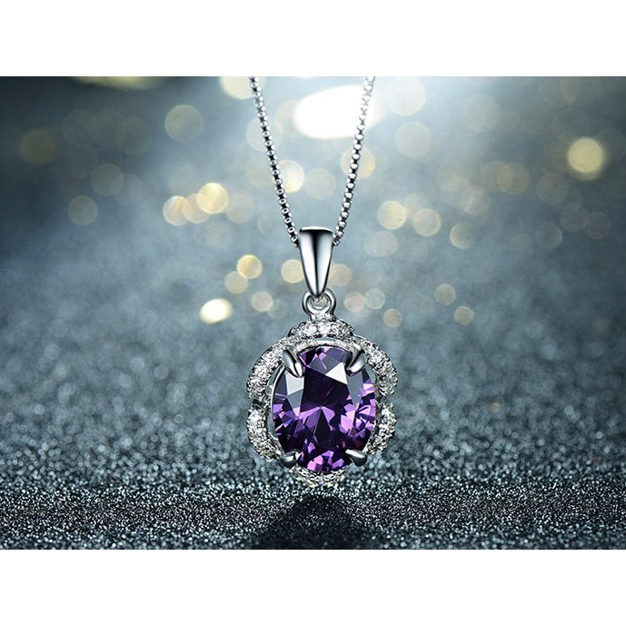 VCS016 Mặt vòng cổ đá Amethyst