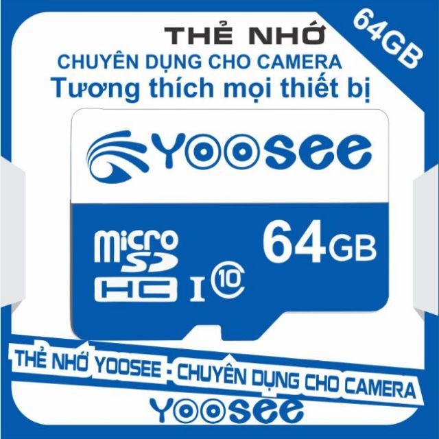 Thẻ Nhớ Chuyên Dụng Camera Yoosee 64GB, Tốc Độ Chuẩn U3 (Bảo Hành 12 Tháng) | BigBuy360 - bigbuy360.vn