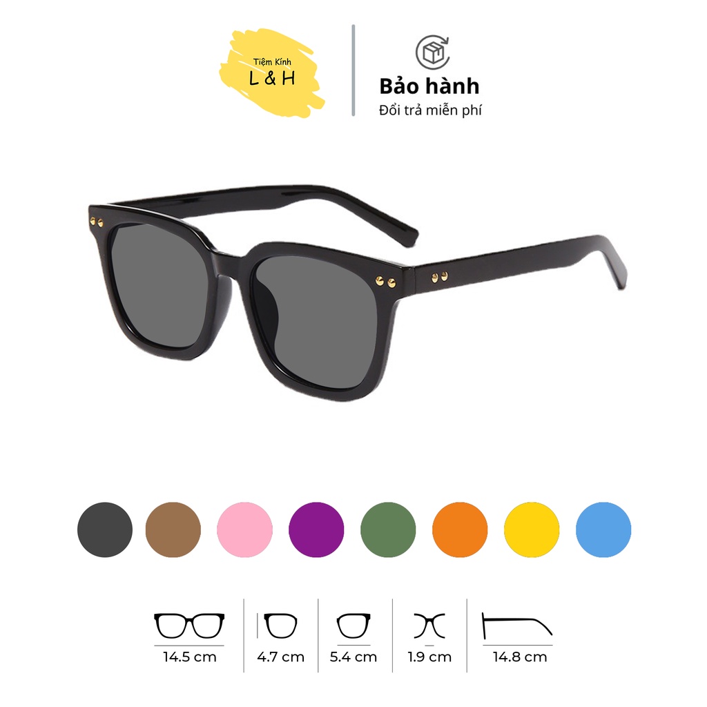 Kính Râm Chống UV Kim.he.kim Gọng Đen Dành Cho Nam Nữ [KHÔNG CẬN - CÓ CẬN]