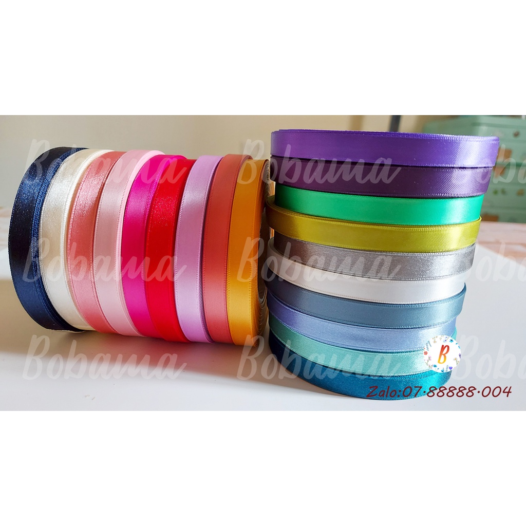 Ruy băng 1cm satin 2 mặt chất lượng cao - cuộn 20m