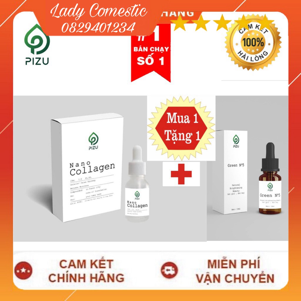 [HÀNG CHÍNH HÃNG]  Serum Chống Nhăn Colagen Nano Siêu Vi PIZU 15ml Thần Dược Cho Làn Da Không Tuỏio