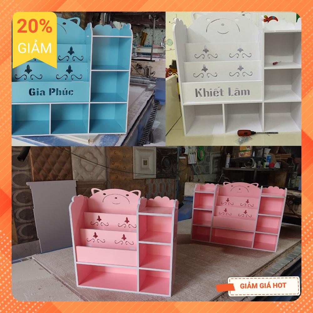 Kệ giá sách hình gấu 5 ngăn đựng đồ tự tháo lắp đa năng (Miễn Phí khắc tên) (4 size)