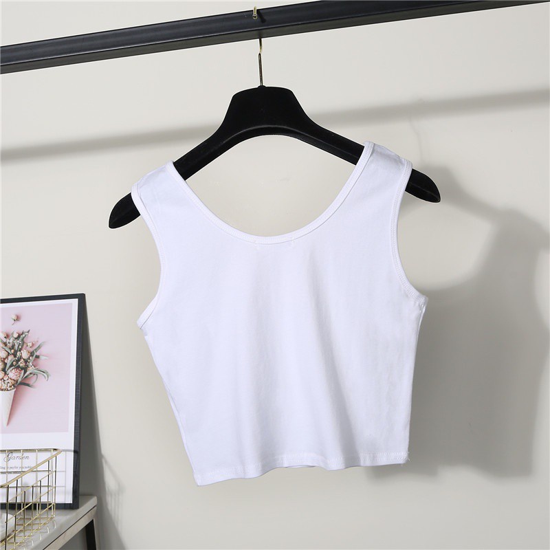 Áo thun croptop SUXI vải cotton cổ tròn lưng cao thời trang mùa hè năng động