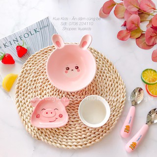 Chén bát ăn dặm cho bé (hồng)