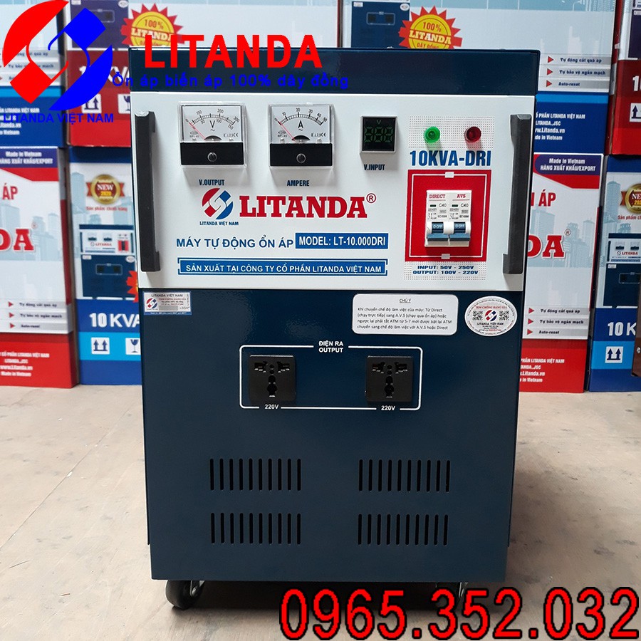 Máy Ổn Áp Litanda 10KVA Dải 50V-250V Phiên Bản Mới Nhất