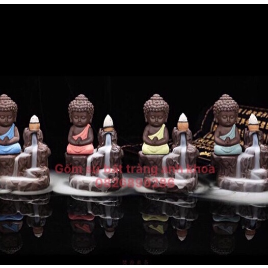 Thác khói trầm hương Tiểu phật bên suối tặng 5 nụ mẫu mới cực đẹp