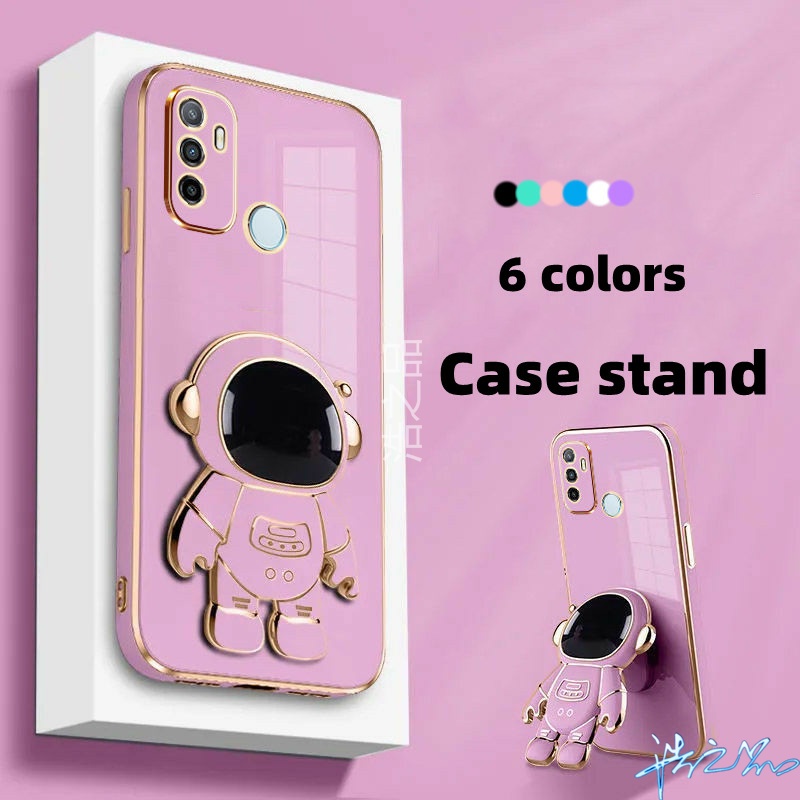 Ốp Điện Thoại Có Giá Đỡ Mạ Điện Hình Phi Hành Gia 6D Sáng Tạo Cho OPPO A53 2020 A15 A15S 2022