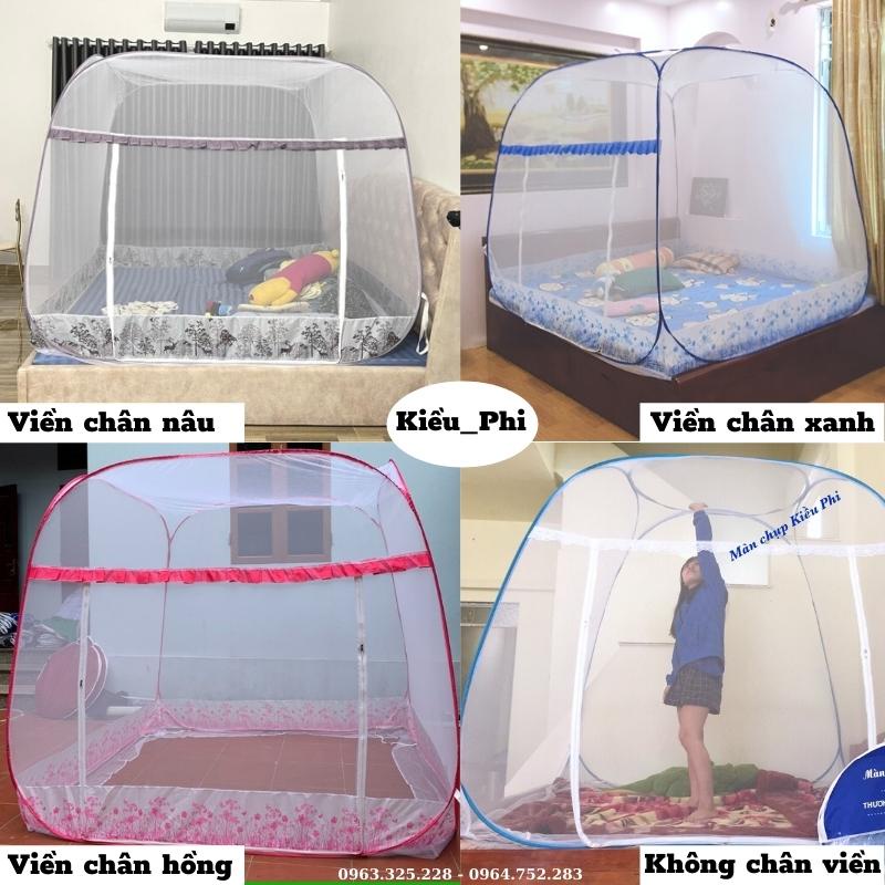 Mùng chụp tự bung người lớn cao cấp Kiều Phi - Màn chụp tự bung đỉnh vuông 1m2 1m6 1m8 2m2 gấp gọn