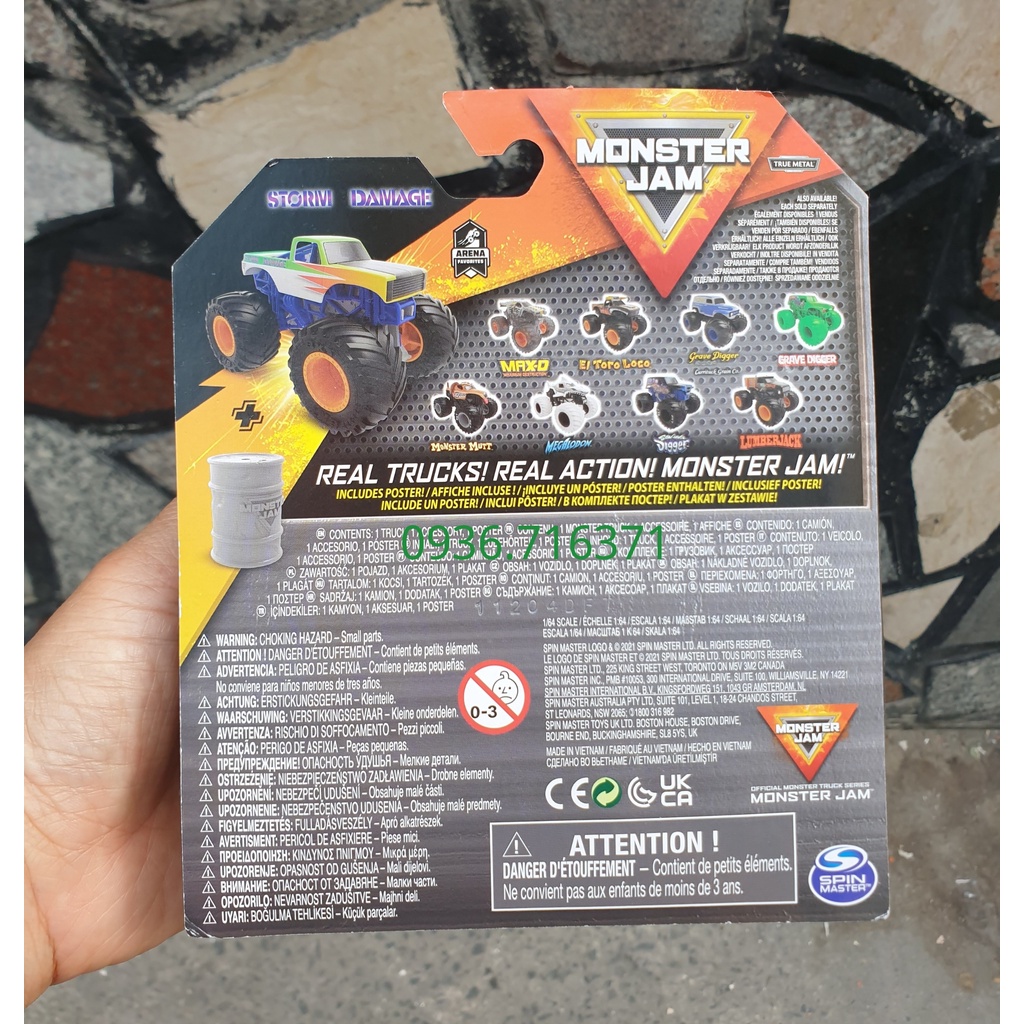 Hộp đồ chơi xe Monster Jam hàng Spin Master
