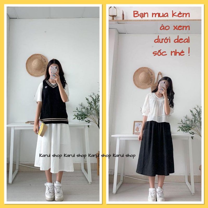 CHÂN VÁY MIDI ĐŨI SIÊU XINH ULZZANG QUẢNG CHÂU | BigBuy360 - bigbuy360.vn