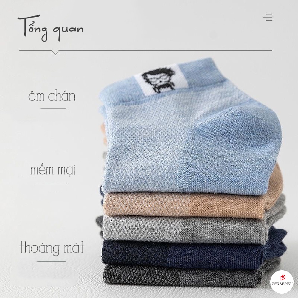 Tất cổ ngắn nam chất liệu vải cotton thoáng khí chống hôi chân -Cherry Shop