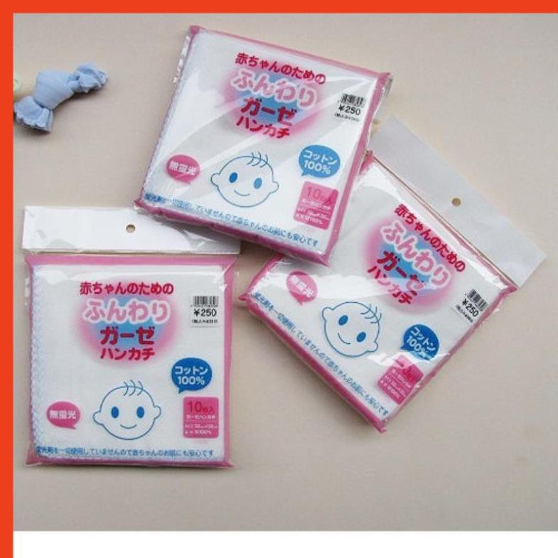 Sét 10 khăn xô sữa trơn xuất Nhật ( 1 túi 10 chiếc)  - Giá Lẻ bằng Sỉ