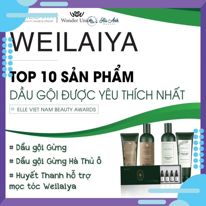 Dầu Gội Ngăn Rụng Tóc , Kích Mọc Tóc Gội Xả Gừng Xanh , Hà Thủ Ô WEILAIYA [ Chính Hãng ]