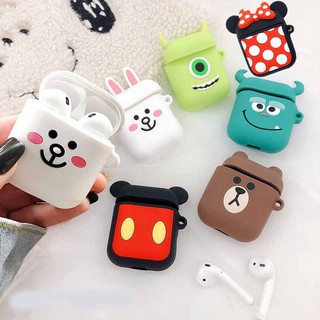 Ốp Bảo Vệ Case Tai Nghe Bluetooth Họa Tiết Hình Hoạt Hình Siêu Dễ Thương Chất Liệu Silicone Chống Va Đập Dành Cho Airpod